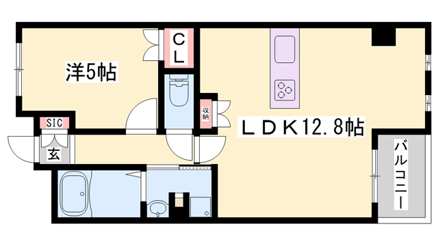 リアライズ呉服町(1LDK/2階)の間取り写真