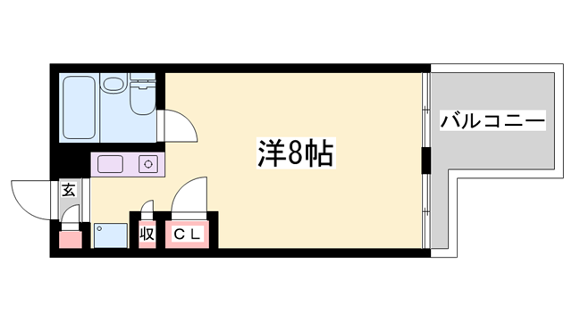 インタービレッジ東延末(ワンルーム/1階)の間取り写真