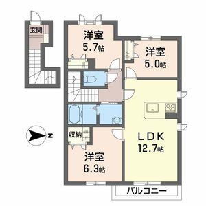MASTCOURT加古川南(3LDK/2階)の間取り写真