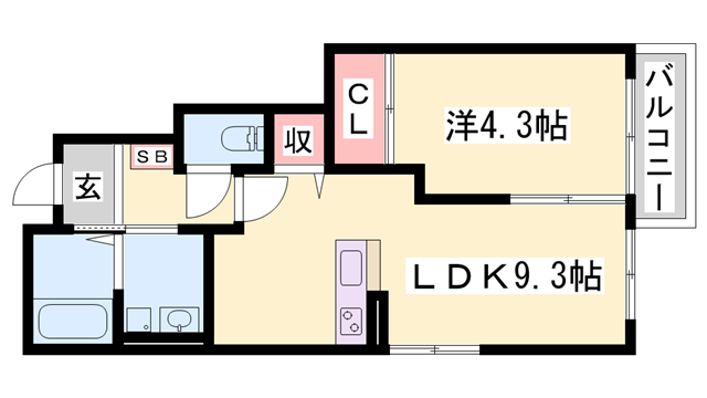 メゾン・ド・F6(1LDK/1階)の間取り写真