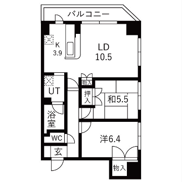 東加古川ミオ(2LDK/2階)の間取り写真