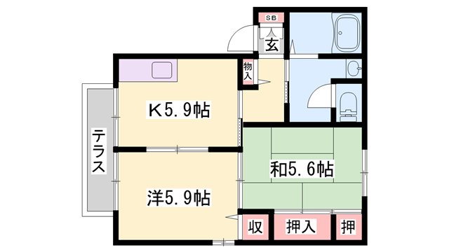 フォレスタ森本(2K/2階)の間取り写真