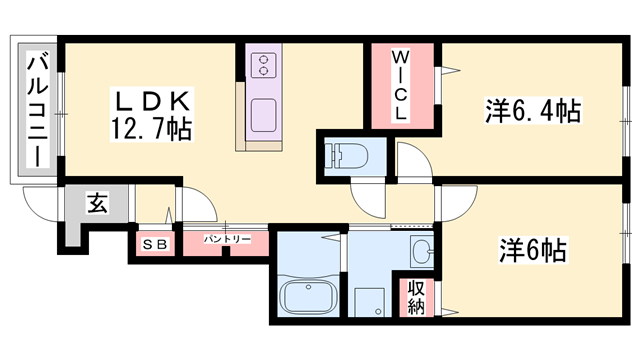 ベル・セーズⅡ(2LDK/1階)の間取り写真
