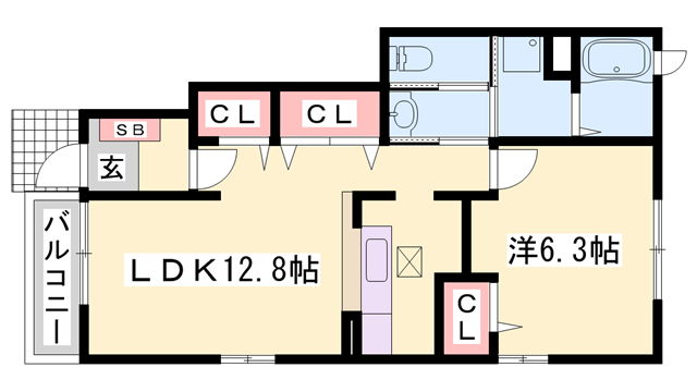 サンセールⅣ(1LDK/1階)の間取り写真