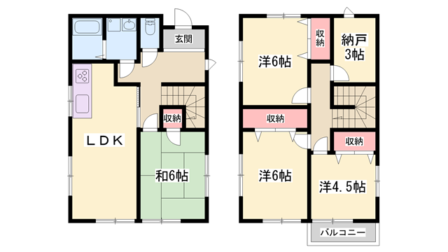 神戸電鉄粟生線 広野ゴルフ場前駅 徒歩11分 2階建 築21年(4SLDK)の間取り写真