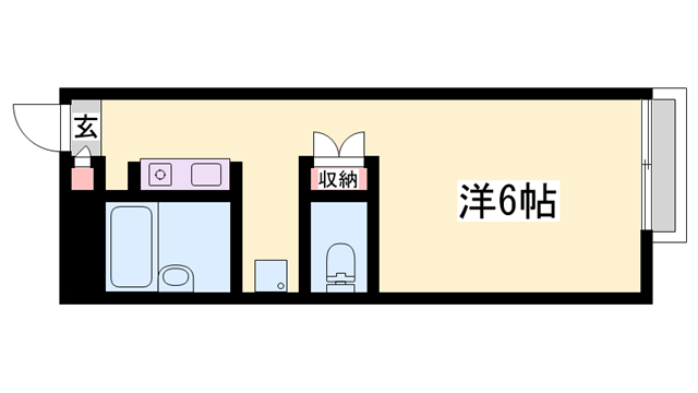 WOOD BELL(1K/1階)の間取り写真