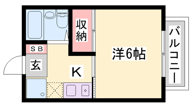 レッセフェール新在家(1K/2階)の間取り写真
