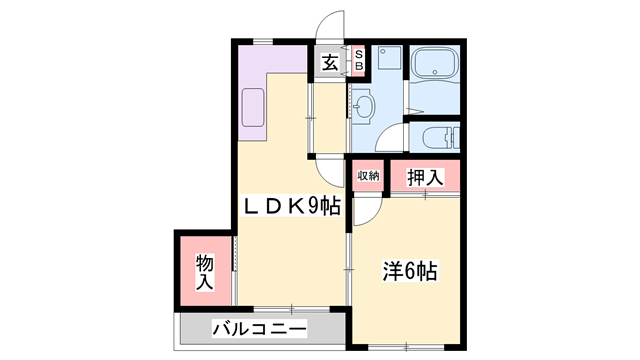 ロイヤルマンション(1LDK/2階)の間取り写真