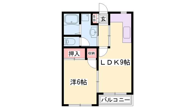 ロイヤルマンション(1LDK/3階)の間取り写真
