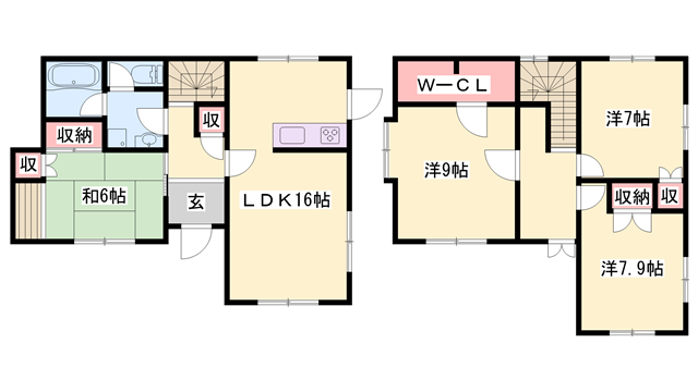 播但線 砥堀駅 徒歩25分 2階建 築40年