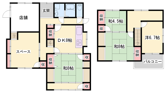 山陽本線 網干駅 徒歩23分 2階建 築47年