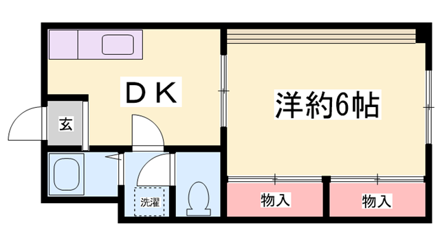 ル・ポール十二所前町(1DK/3階)の間取り写真