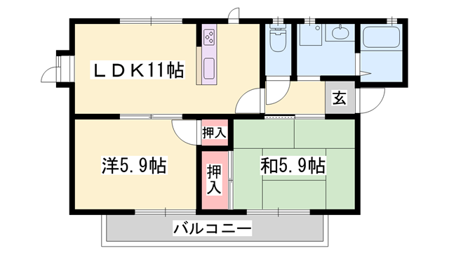 FRAGRANCE COMPLET(2LDK/2階)の間取り写真