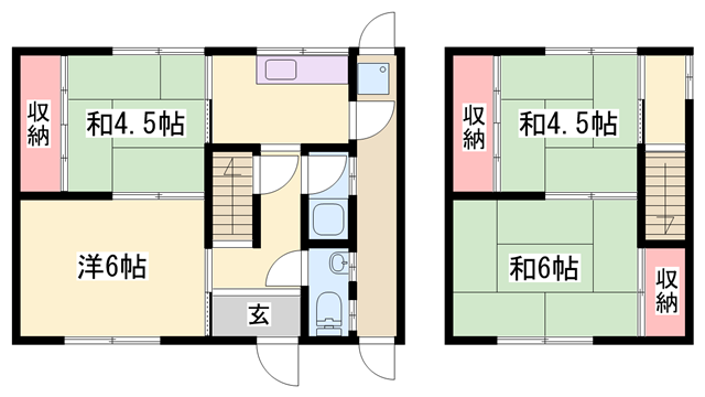 姫新線 播磨高岡駅 徒歩10分 2階建 築57年(4K)の間取り写真