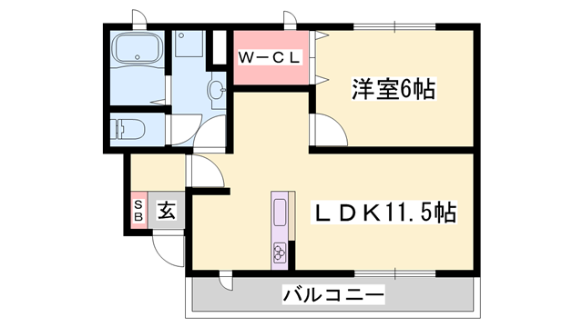 エクセラン國木 Ⅰ(1LDK/1階)の間取り写真