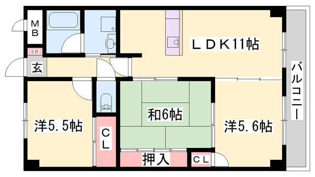 アパルト永良川(3LDK/2階)の間取り写真