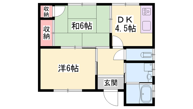 さくら荘(2DK/1階)の間取り写真