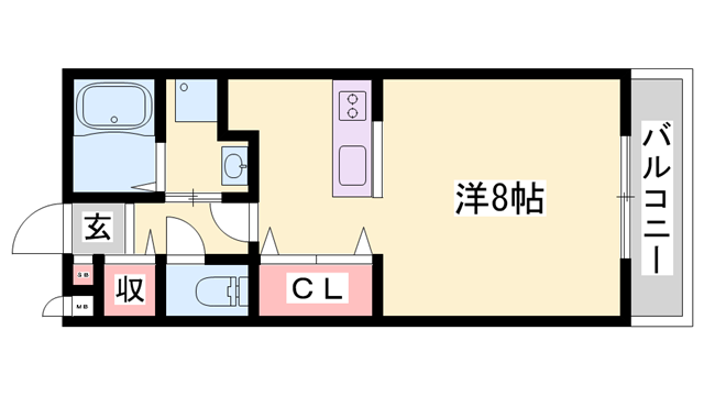 サザンクロス(1K/2階)の間取り写真