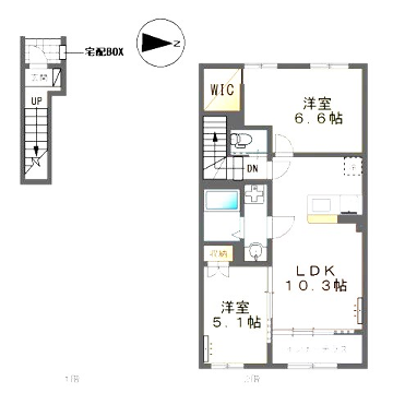 ヴィラ ステートリー(2LDK/2階)の間取り写真