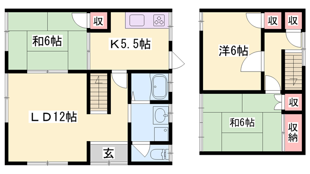 姫新線 播磨高岡駅 徒歩30分 2階建 築54年