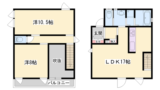 山陽本線 網干駅 徒歩34分 2階建 築1年(2LDK)の間取り写真
