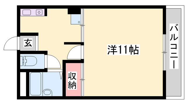 ラフェスタ加東(1K/3階)の間取り写真