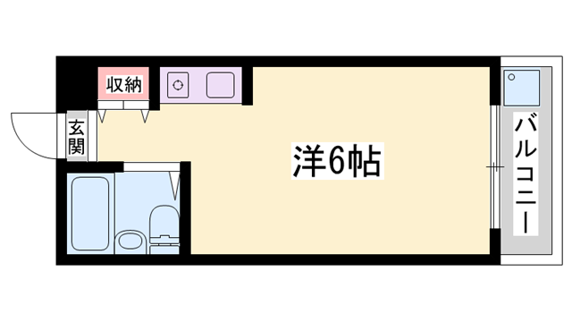 ハッピーコート駅前(ワンルーム/3階)の間取り写真