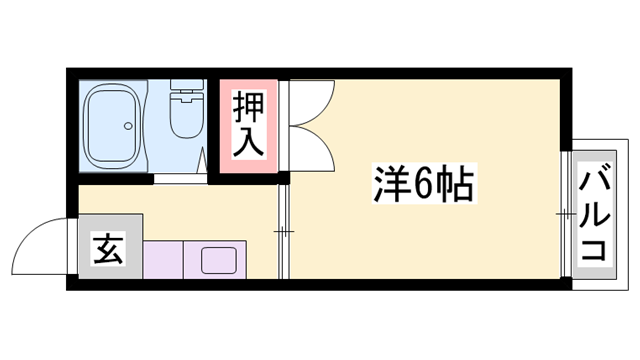 若宮ハイツ(1K/2階)の間取り写真