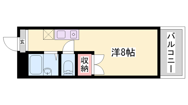ノーブル高町(ワンルーム/2階)の間取り写真