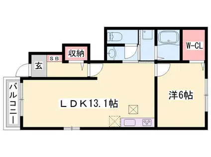 フリーデ・K(1LDK/1階)の間取り写真