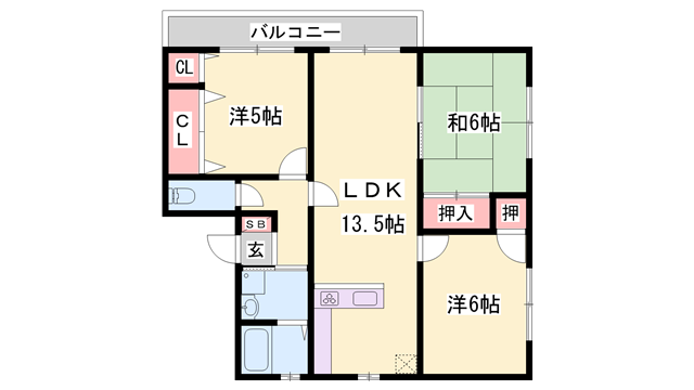 コーポエム・エヌ・中島(3LDK/2階)の間取り写真