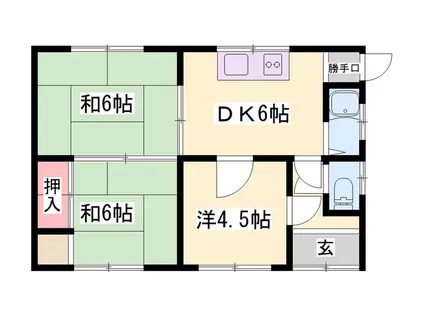 姫新線 余部駅 徒歩7分 1階建 築58年(3DK)の間取り写真