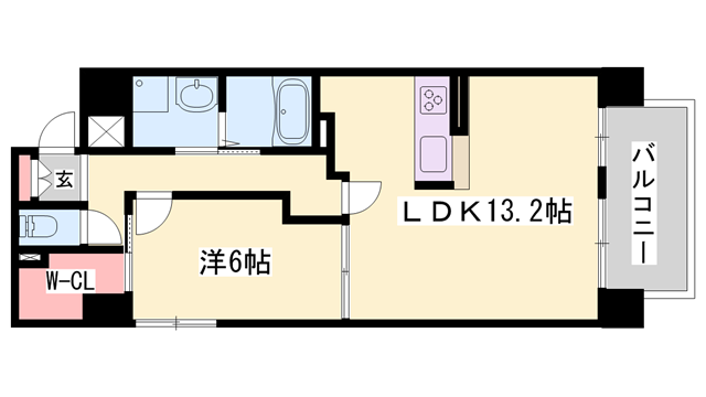 RUTS 総社本町(1LDK/6階)の間取り写真