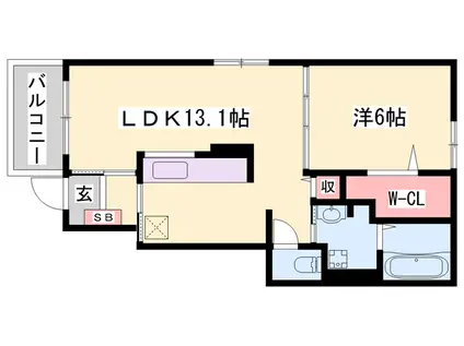 ボナール(1LDK/1階)の間取り写真