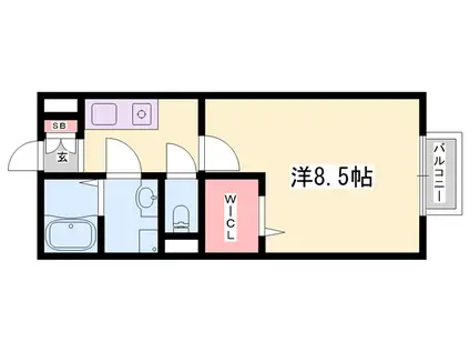 グランドソレーユ西蒲田(1K/1階)の間取り写真