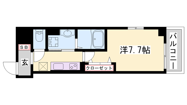 ジュエルⅢ(1K/2階)の間取り写真