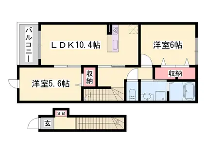 ファイン コルソⅡ(2LDK/2階)の間取り写真