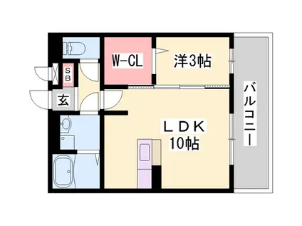 グレイシャス(1LDK/3階)の間取り写真