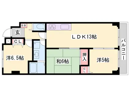 ブルー・エス(3LDK/3階)の間取り写真