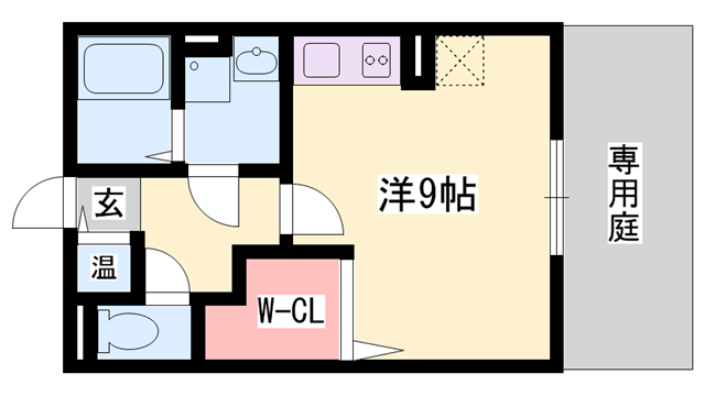 レセンテ東新町(ワンルーム/1階)の間取り写真
