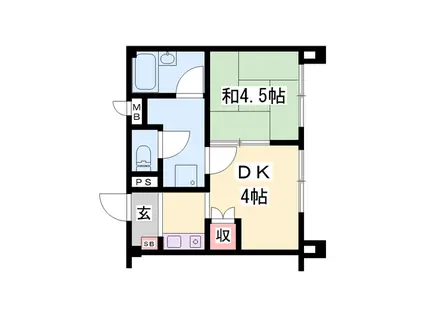 リーダーマンション(1DK/5階)の間取り写真