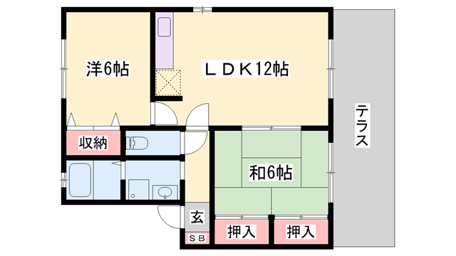 メゾンフィディリオ(2LDK/1階)の間取り写真