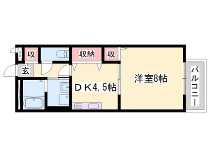 グリーンハイム鵤(1DK/1階)の間取り写真