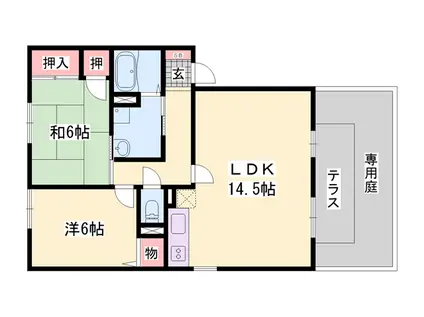 セリーヌヴィレッジ(2LDK/1階)の間取り写真