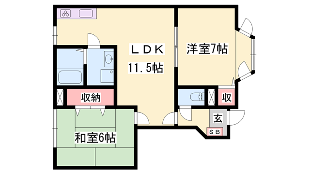 LA・プラティーヌ(2LDK/1階)の間取り写真