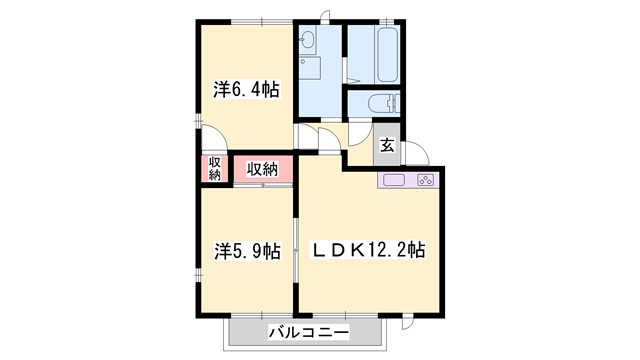 MAISONSONE(2LDK/2階)の間取り写真