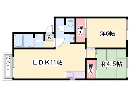 アーバンライフ御立(3DK/1階)の間取り写真
