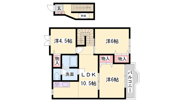 ガーデンハイムN(3LDK/2階)の間取り写真