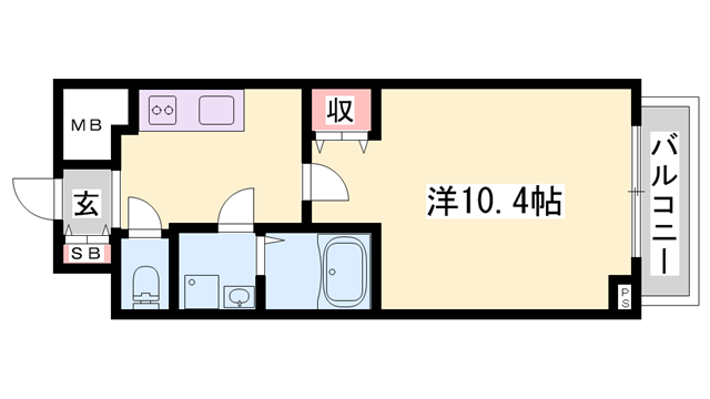 インタービレッジ土山Ⅱ番館(1K/7階)の間取り写真