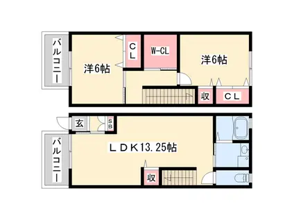 ドミール堂本(2LDK/1階)の間取り写真